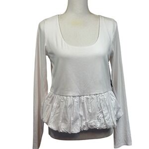 ASTR Long Sleeve Bubble Hem Peplum Top, modern, feminine, coquette, date night